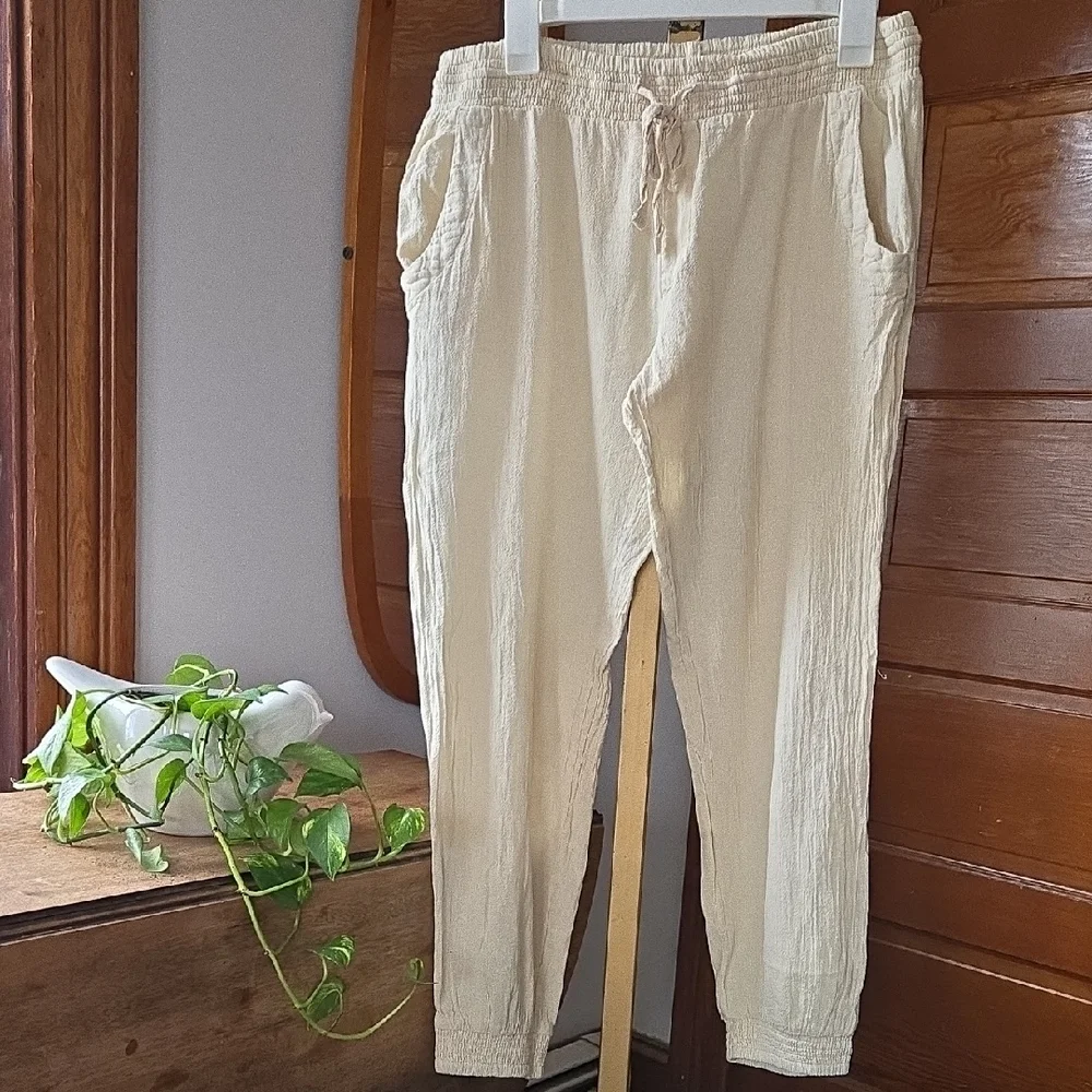Rip Curl Classic Surf Pants Beachy Ivory Cotton Jogger Large - Picture 3 of 11